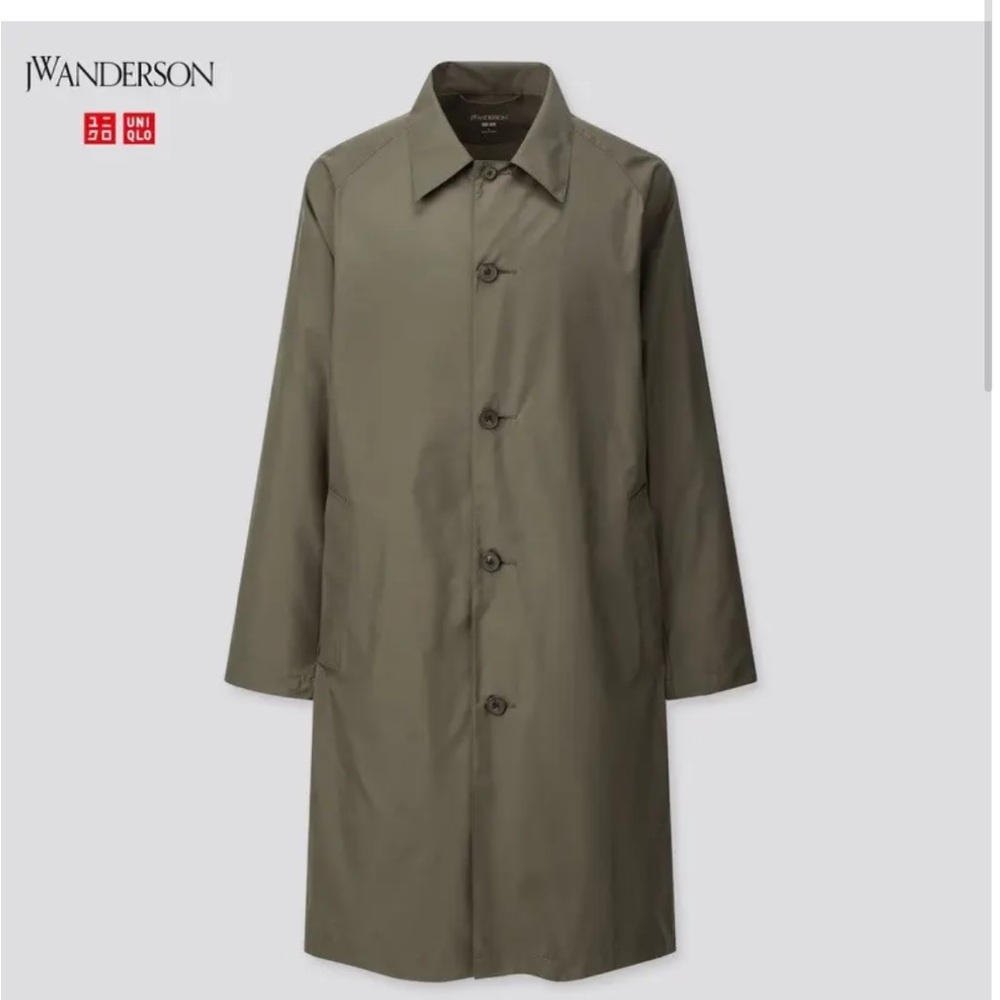 JW Anderson x uniqlo single breasted coat green small packable